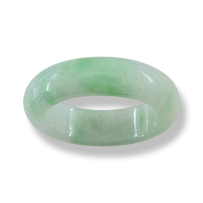 Green Jadeite Jade Band Ring Finger Size 8.5 | UPC #232518
