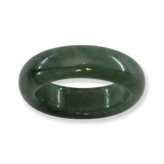 Green Jadeite Jade Band Ring Finger Size 7 | UPC #407237