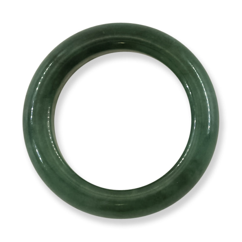 Green Jadeite Jade Band Ring Finger Size 7 | UPC #407237