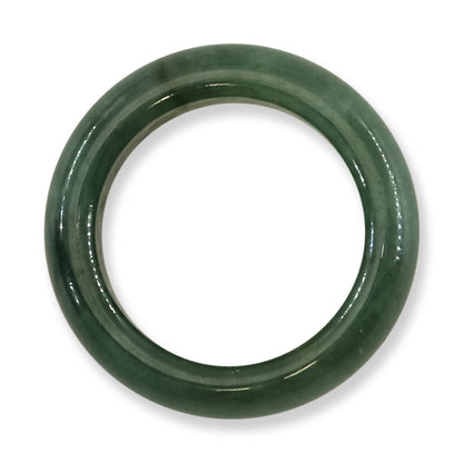 Green Jadeite Jade Band Ring Finger Size 7 | UPC #407237