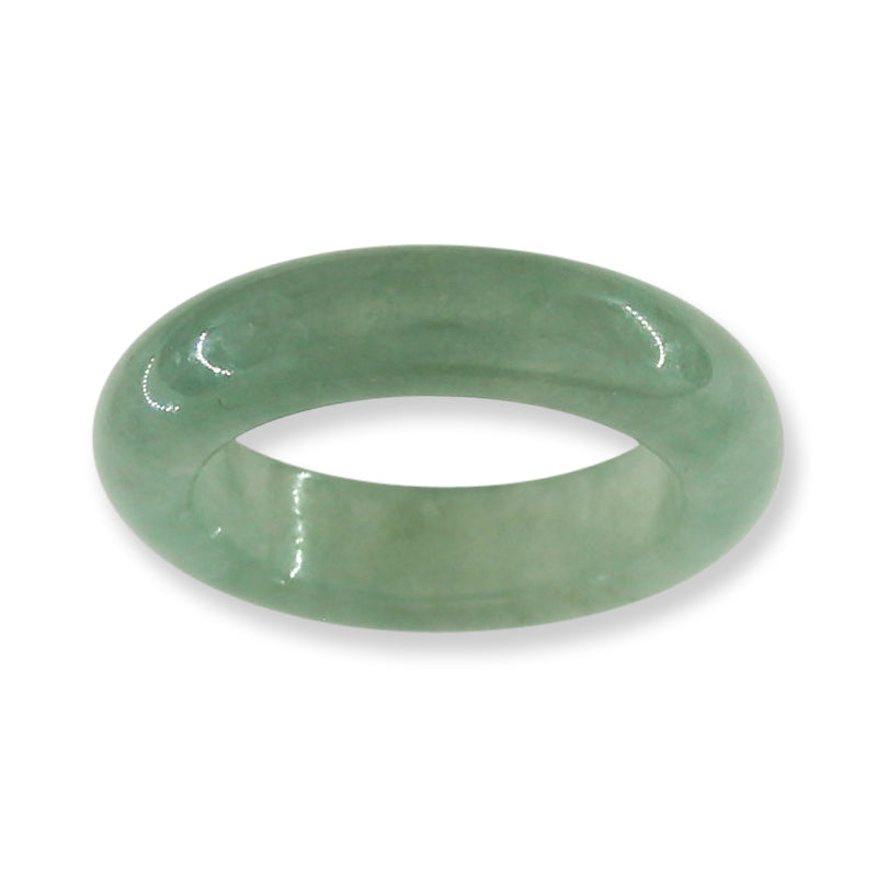 Green Jadeite Jade Band Ring Finger Size 8 | UPC #405738