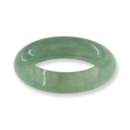 Green Jadeite Jade Band Ring Finger Size 8 | UPC #405738