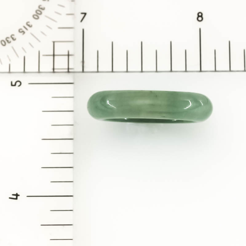 Green Jadeite Jade Band Ring Finger Size 8 | UPC #405738