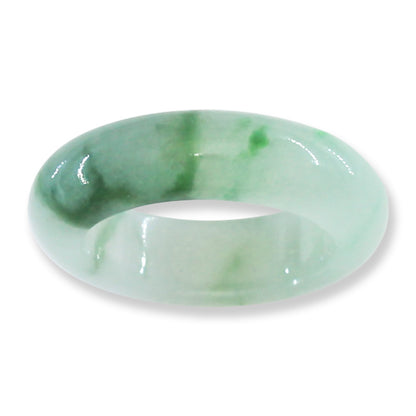 Green Jadeite Jade Solid Band Ring Size 7 | UPC #355705
