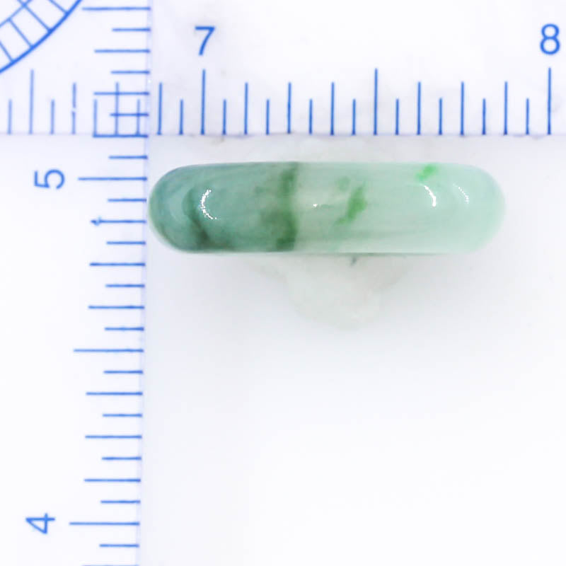 Green Jadeite Jade Solid Band Ring Size 7 | UPC #355705