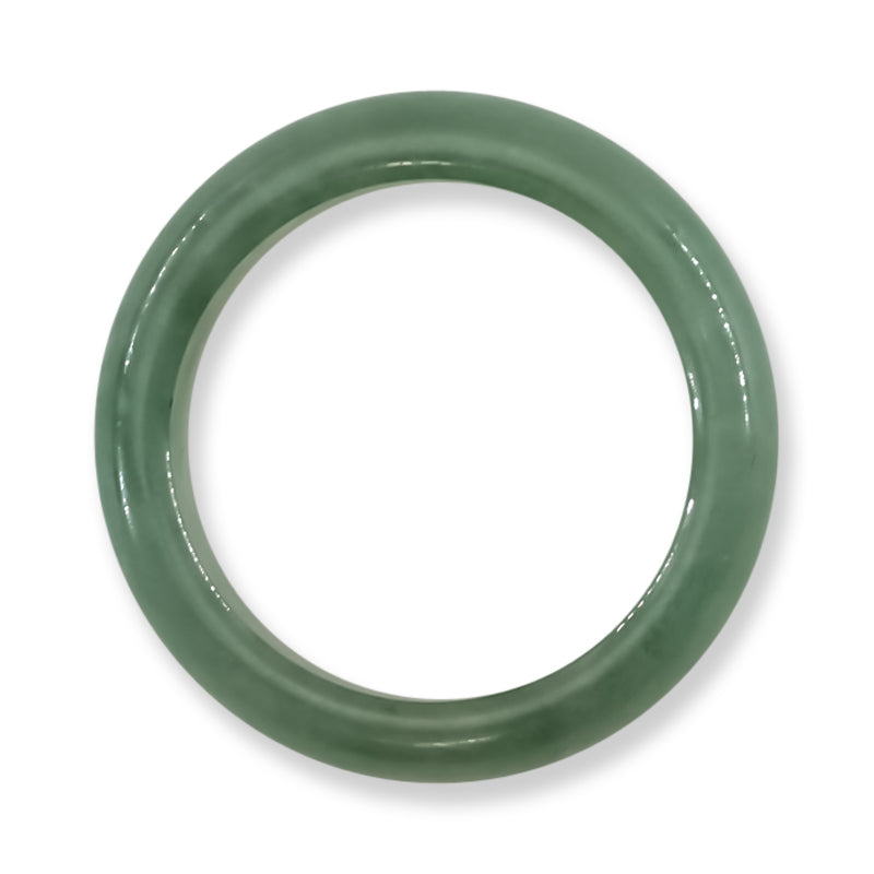 Green Jadeite Jade Band Ring Finger Size 8 | UPC #185913