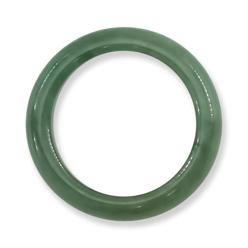 Green Jadeite Jade Band Ring Finger Size 8 | UPC #185913