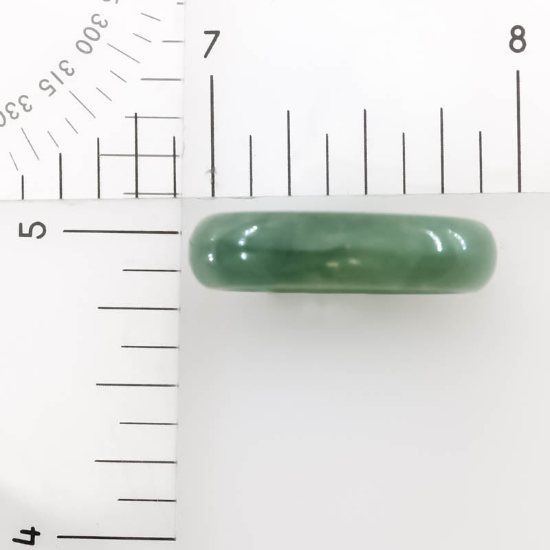 Green Jadeite Jade Band Ring Finger Size 8 | UPC #185913
