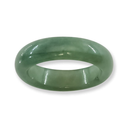 Green Jadeite Jade Band Ring Finger Size 8 | UPC #185913