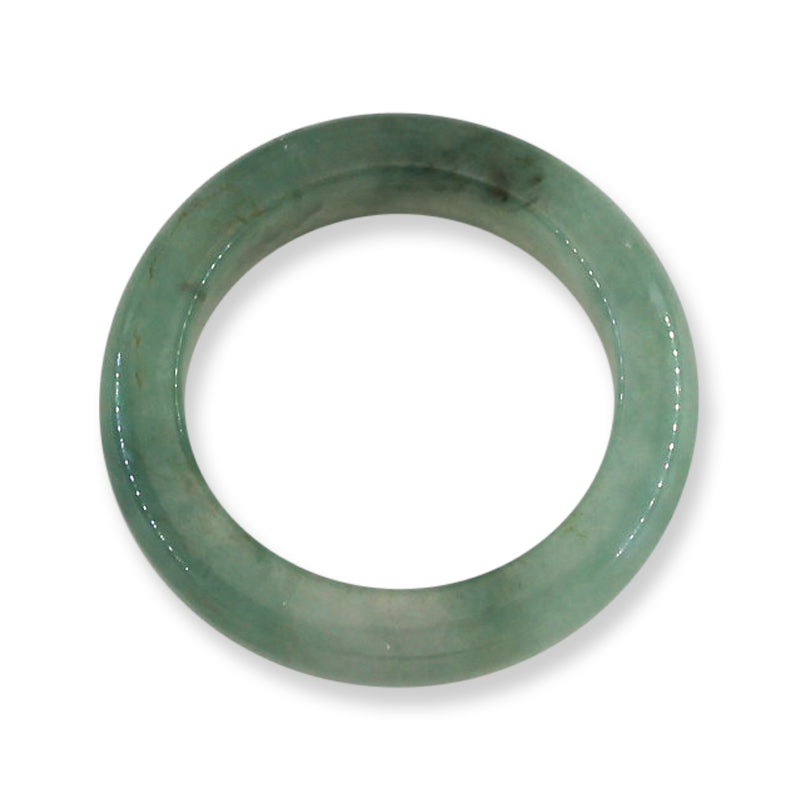 Green Jadeite Jade Band Ring Finger Size 7 | UPC #350571