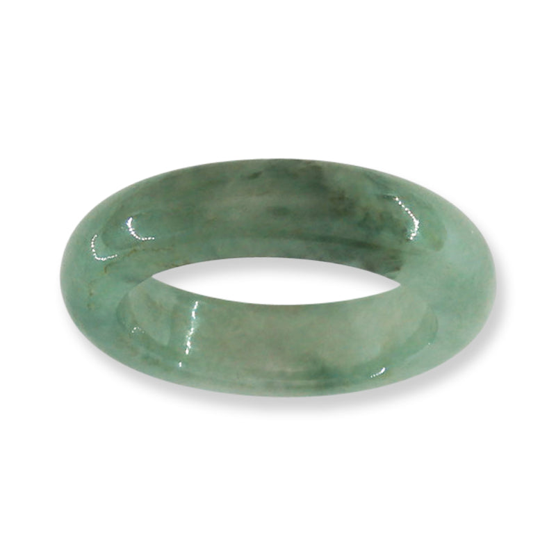 Green Jadeite Jade Band Ring Finger Size 7 | UPC #350571