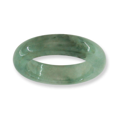 Green Jadeite Jade Band Ring Finger Size 7 | UPC #350571