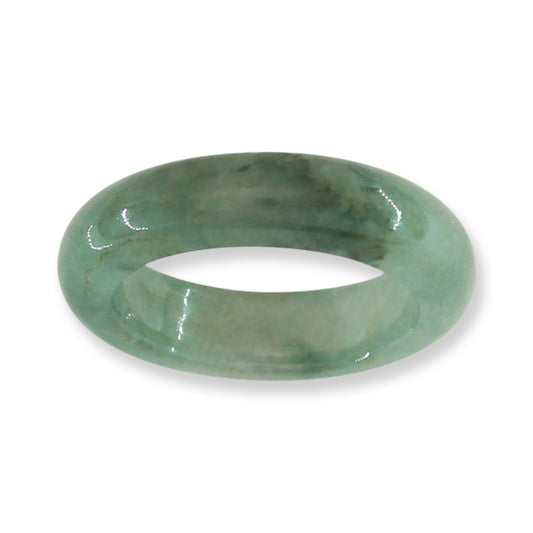 Green Jadeite Jade Band Ring Finger Size 7 | UPC #350571