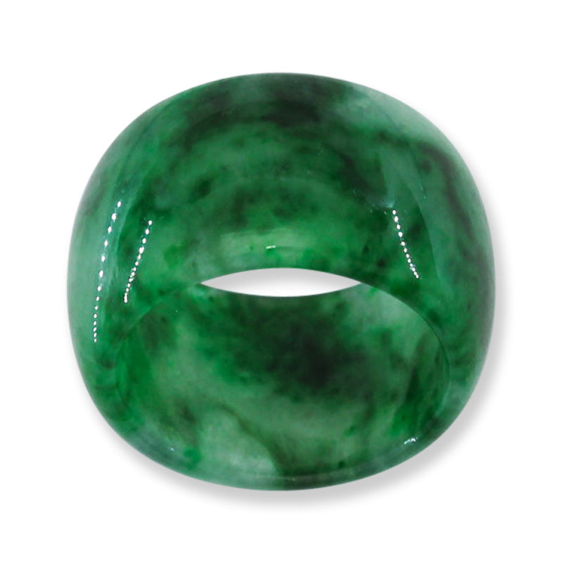 Vintage Green Jadeite Jade Wide Band Ring Size 6.75 | UPC #399631