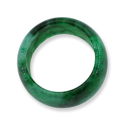 Vintage Green Jadeite Jade Wide Band Ring Size 6.75 | UPC #399631