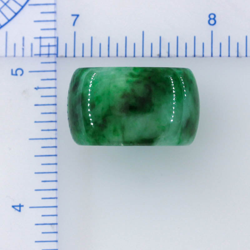 Vintage Green Jadeite Jade Wide Band Ring Size 6.75 | UPC #399631
