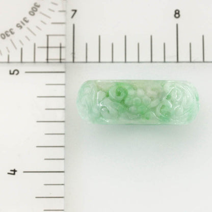 Green Jadeite Jade Carved Band Ring Finger Size 11.5 | UPC #406063