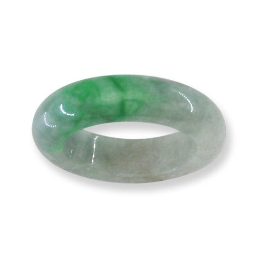 Green Jadeite Jade Band Ring Finger Size 8 | UPC #377196