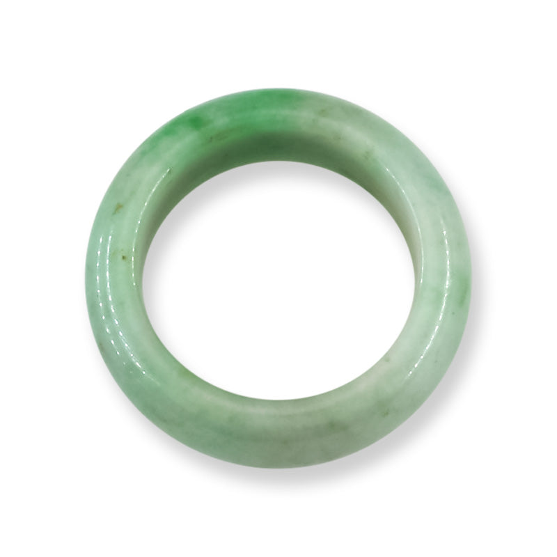 Green Jadeite Jade Band Ring Finger Size 7.5 | UPC #275515