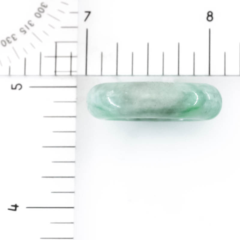 Green Jadeite Jade Band Ring Finger Size 7.75 | UPC #370890