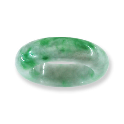 Green Jadeite Jade Band Ring Finger Size 7.75 | UPC #370890