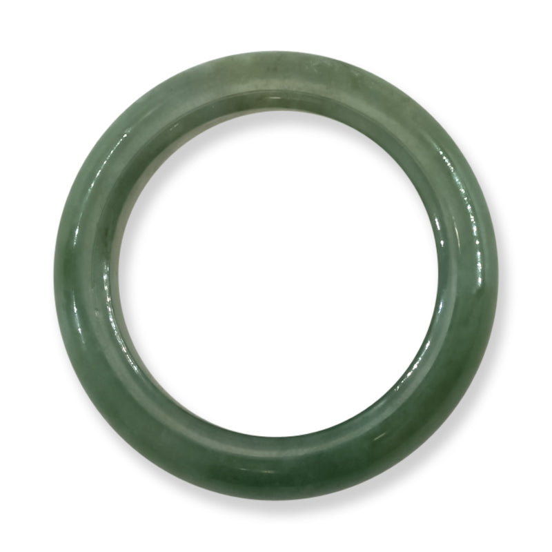 Green Jadeite Jade Band Ring Finger Size 8 | UPC #185920