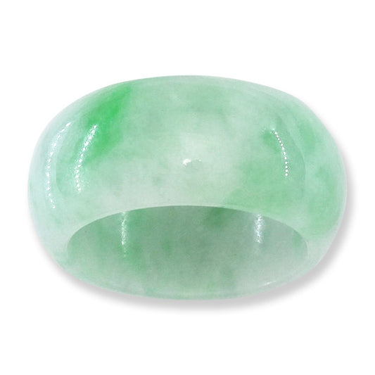 Green Jadeite Jade Wide Band Ring for Men Size 11.5 | UPC #365551
