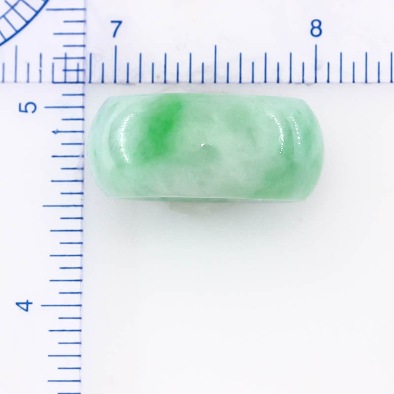 Green Jadeite Jade Wide Band Ring for Men Size 11.5 | UPC #365551