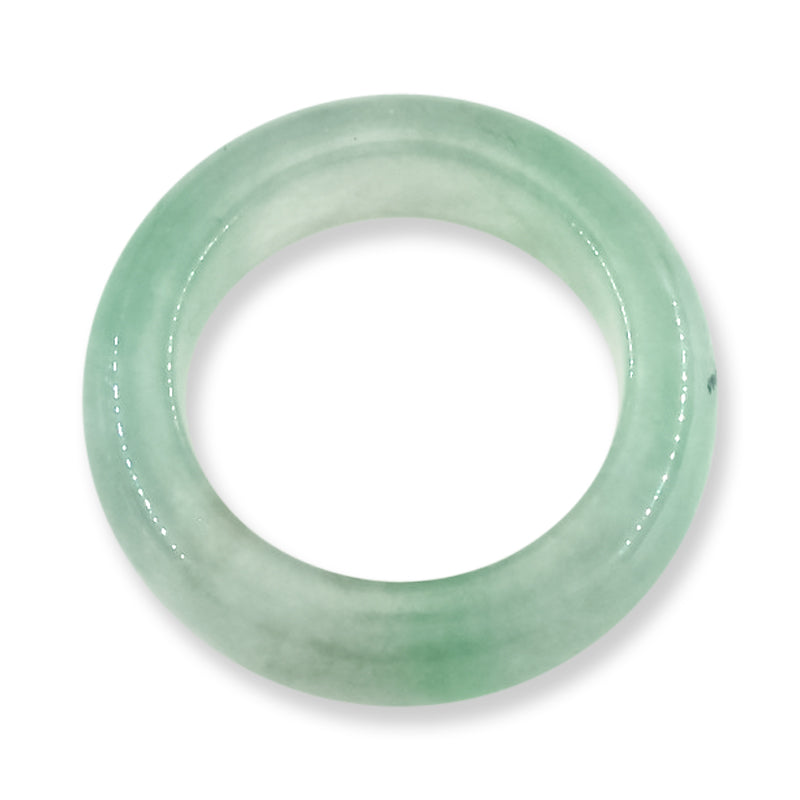 Green Jadeite Jade Band Ring Finger Size 6.75 | UPC #405165