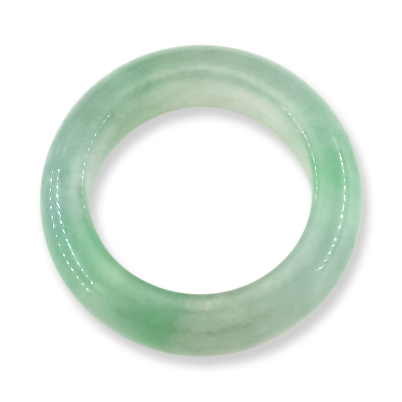 Green Jadeite Jade Band Ring Finger Size 6.75 | UPC #405165