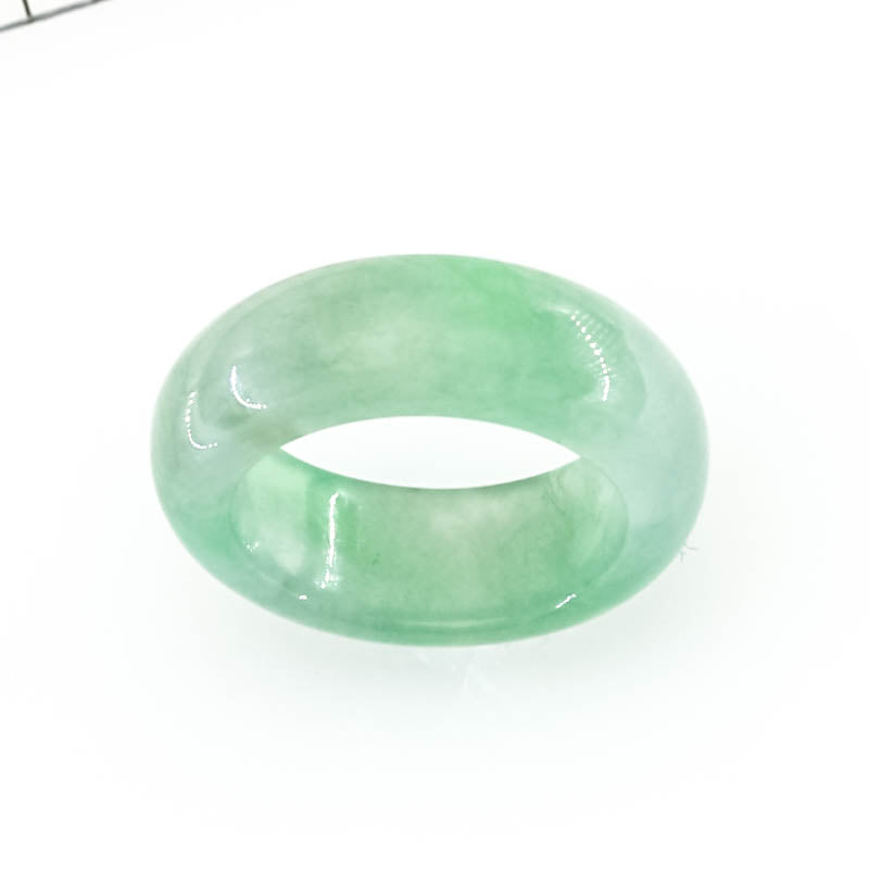Green Jadeite Jade Band Ring Finger Size 6.75 | UPC #405165