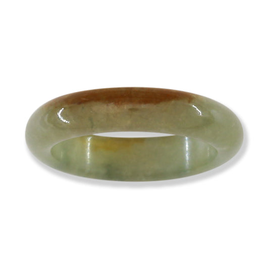 Green and Red Jadeite Jade Band Ring Size 6 | UPC #398979