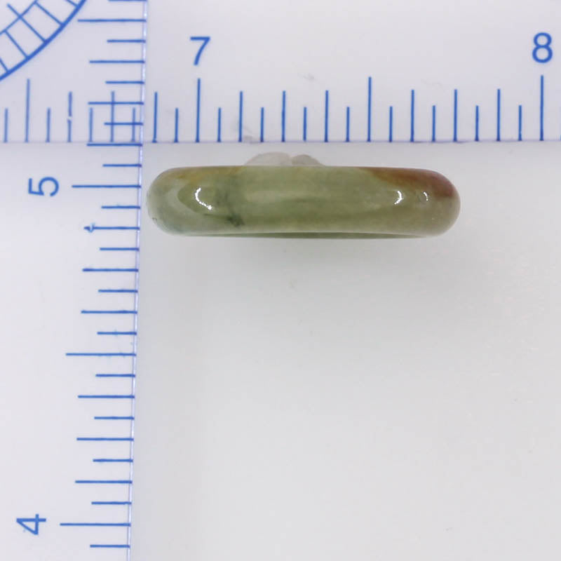 Green and Red Jadeite Jade Band Ring Size 6 | UPC #398979