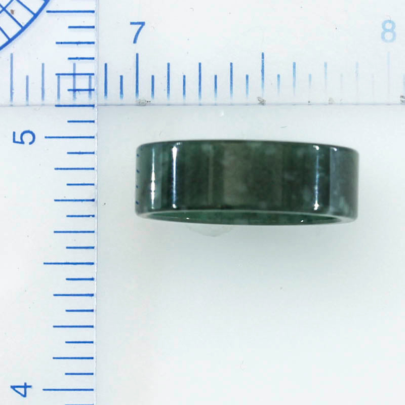 Green Jadeite Jade Flat Continuous Band Ring Size 8.25 | UPC #395190
