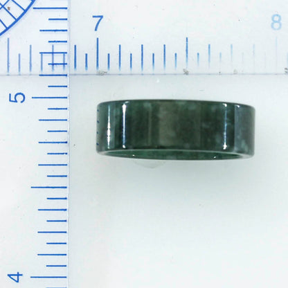 Green Jadeite Jade Flat Continuous Band Ring Size 8.25 | UPC #395190