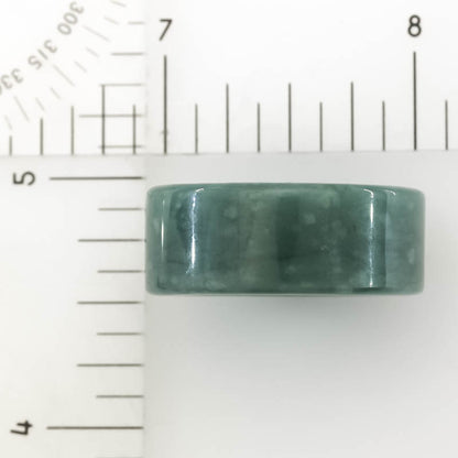 Guatemalan Blue Green Jadeite Jade Band Ring Finger Sizes 10 Thru 12.75 | UPC #395190