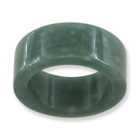 Guatemalan Blue Green Jadeite Jade Band Ring Finger Sizes 10 Thru 12.75 | UPC #395190