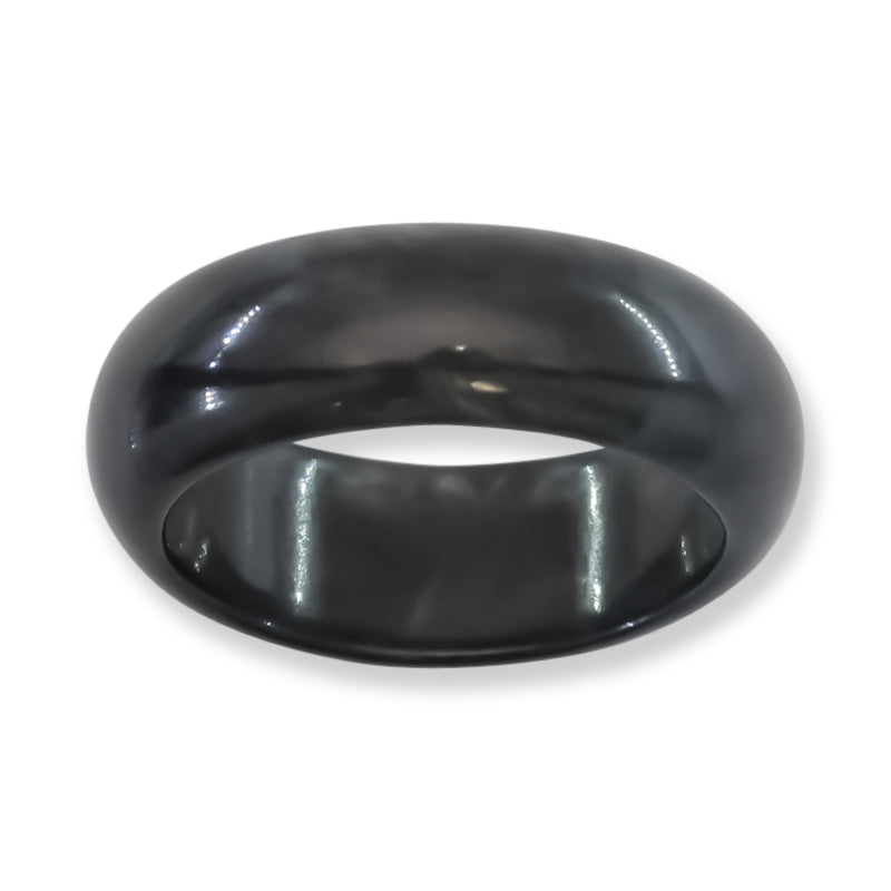 Guatemalan Black Jadeite Jade Band Ring Finger Size 8 | UPC #407312