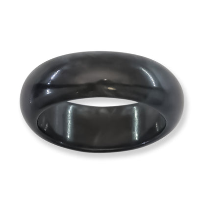Guatemalan Black Jadeite Jade Band Ring Finger Size 8 | UPC #407312