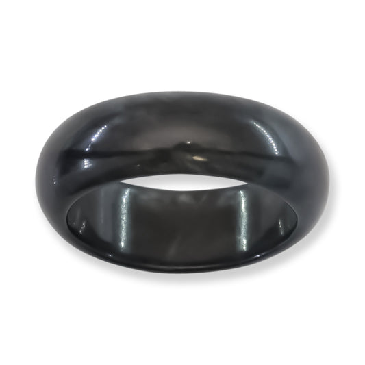 Guatemalan Black Jadeite Jade Band Ring Finger Size 8 | UPC #407312