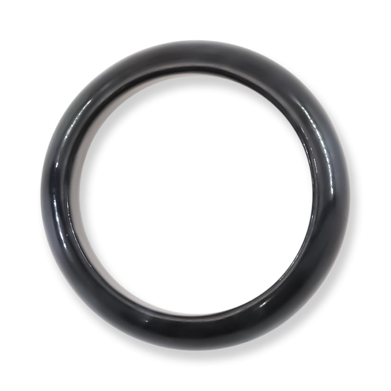 Guatemalan Black Jadeite Jade Band Ring Finger Size 8 | UPC #407312