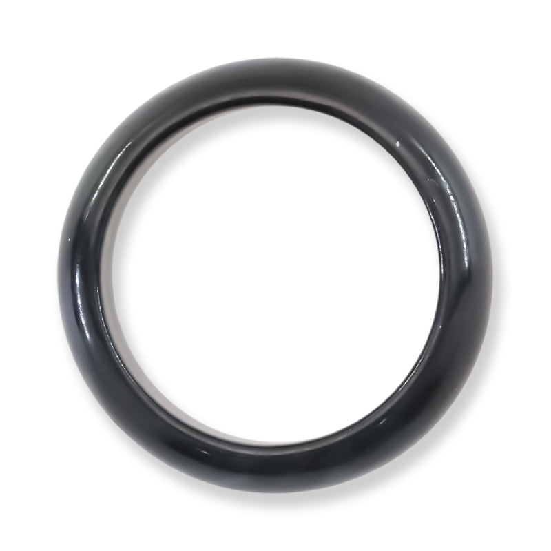 Guatemalan Black Jadeite Jade Band Ring Finger Size 8 | UPC #407312