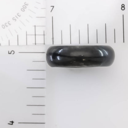 Guatemalan Black Jadeite Jade Band Ring Finger Size 8 | UPC #407312