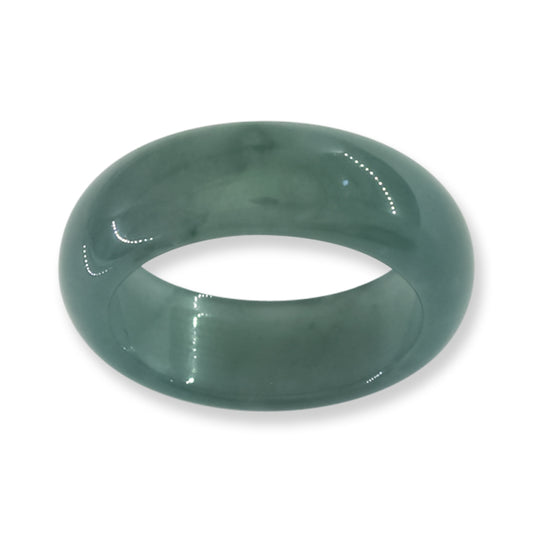 Blue Green Jadeite Jade Band Ring Finger Size 7 | UPC #404519