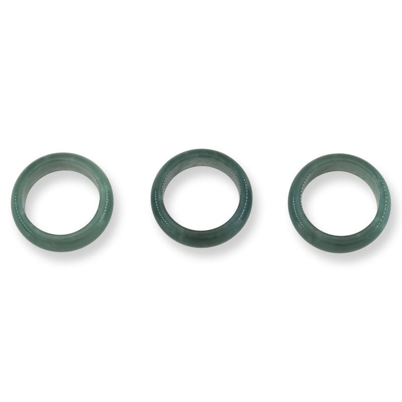 Blue Green Jadeite Jade Band Ring Finger Size 7 | UPC #404519