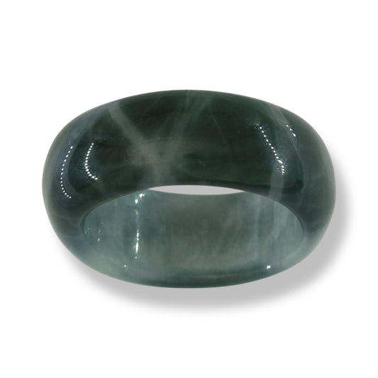 GREEN JADEITE JADE BAND RING FINGER SIZE 9 UPC #395107