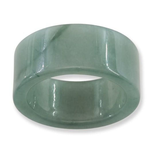 Guatemalan Blue Green Jadeite Jade Band Ring Finger Size 11.25 | UPC #395091