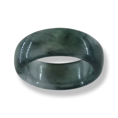 GREEN JADEITE JADE BAND RING FINGER SIZE 10UPC #397330