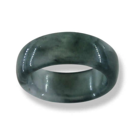 GREEN JADEITE JADE BAND RING FINGER SIZE 10UPC #397330