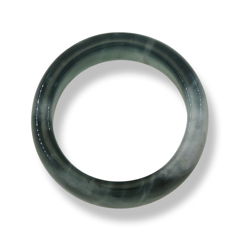 GREEN JADEITE JADE BAND RING FINGER SIZE 10UPC #397330